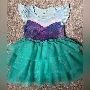 Posh Peanut Little Mermaid Ruffled Cap Sleeve Tulle Dress